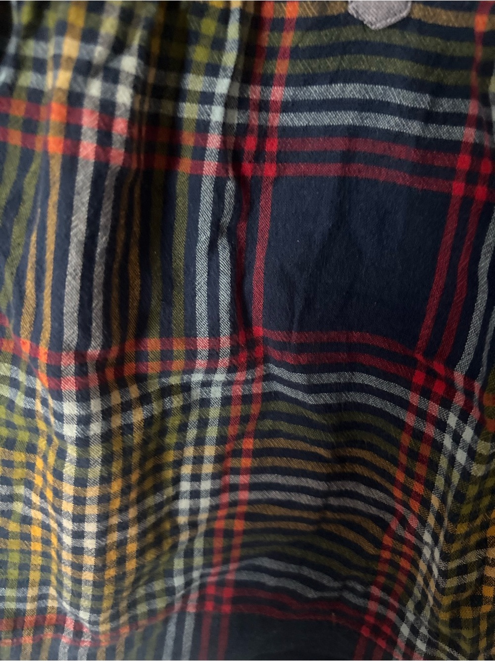 Pink Chicken Plaid Tunic Dress in Navy, Red & Yellow - Picture 3 of 5